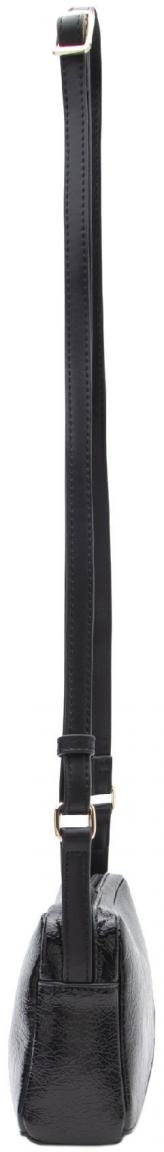 L.Credi Schultertasche schwarz gekrinkelt Lack Phia 