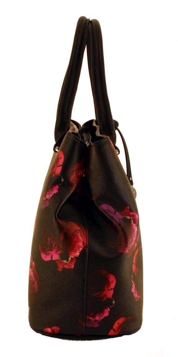 L.Credi Sevilla Henkeltache Synthetik Schwarz Rosen