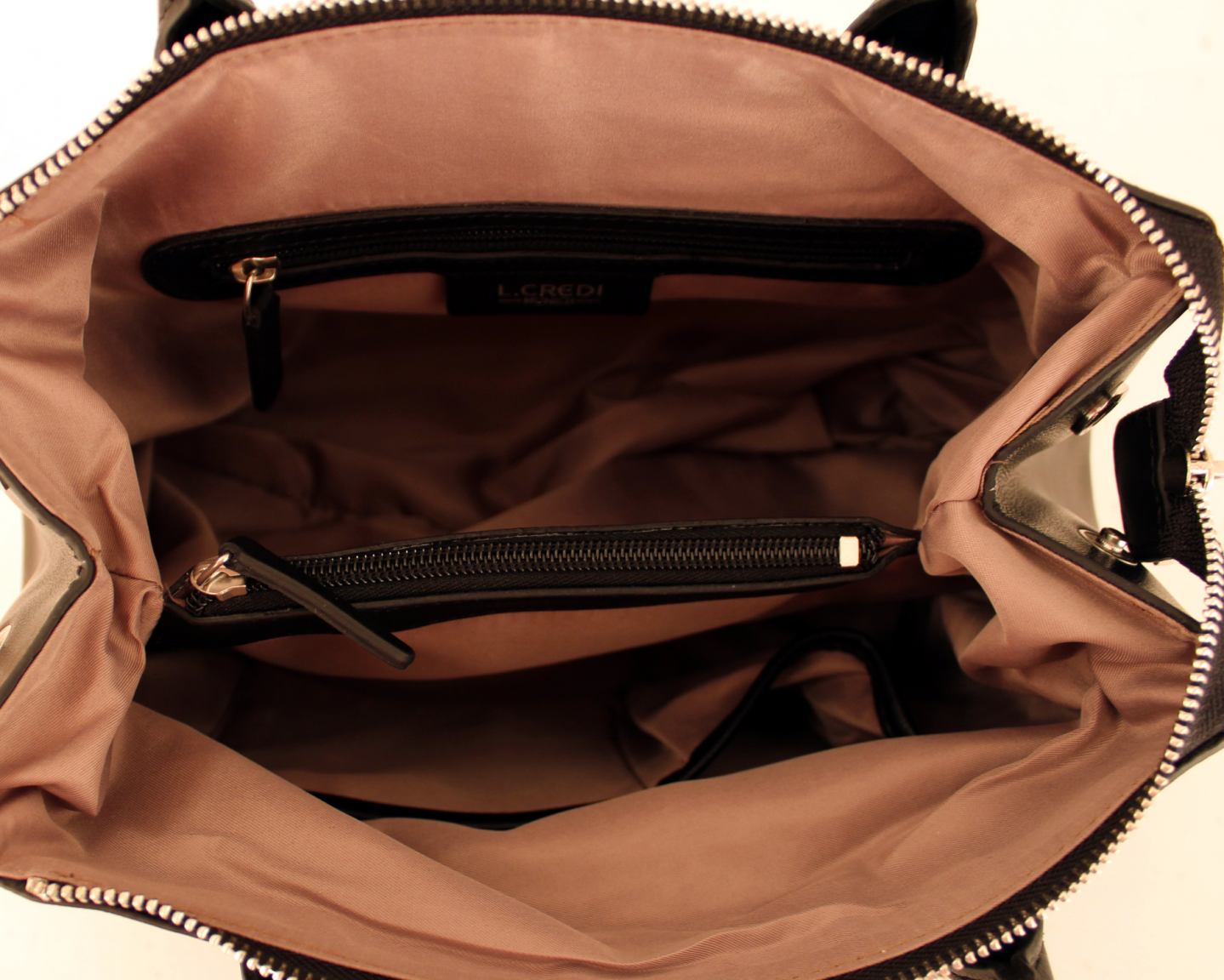 L.Credi Sevilla Henkeltache Synthetik Schwarz Rosen