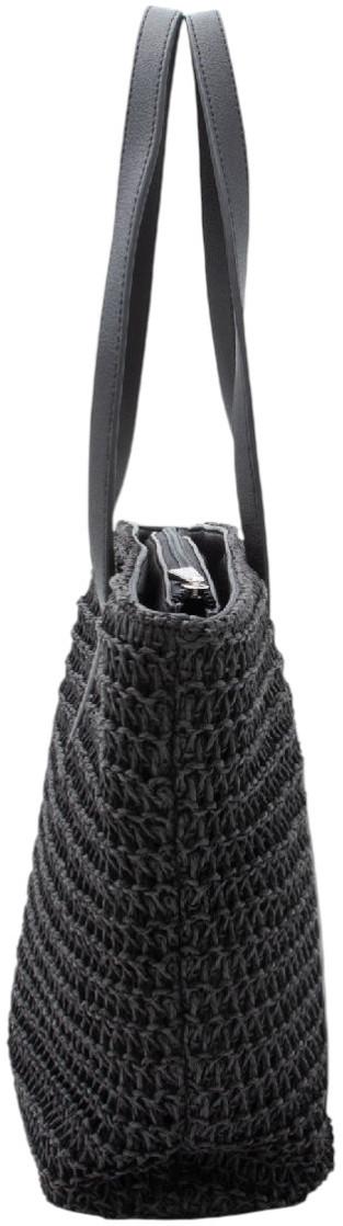 L.Credi Shoppertasche schwarz Bast vegan Ramina