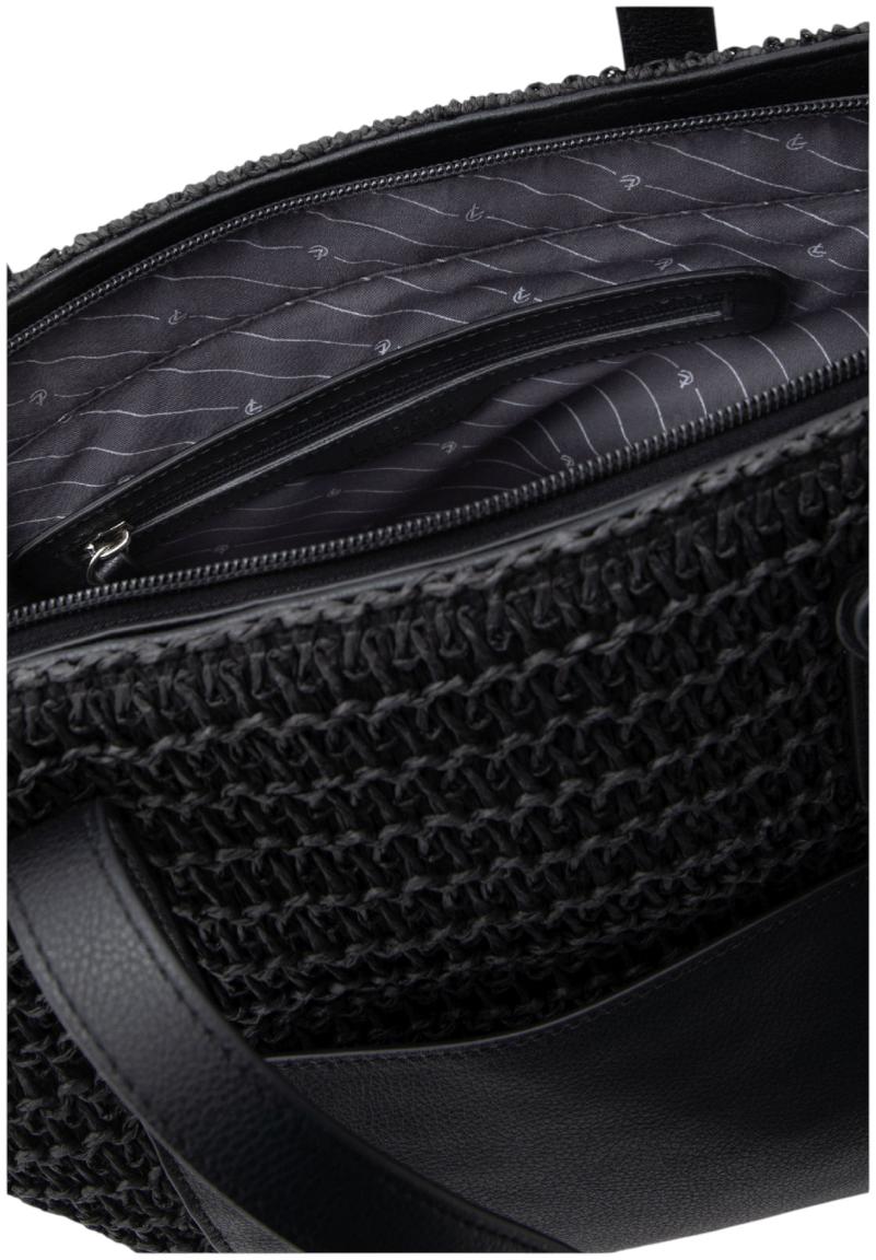 L.Credi Shoppertasche schwarz Bast vegan Ramina