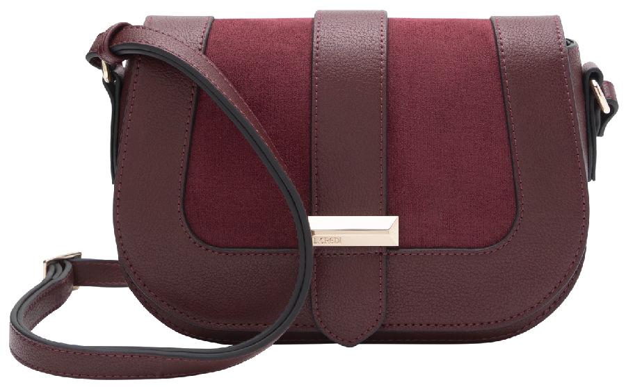 L.Credi Überschlagtasche Petrina Wine Velour nachhaltig