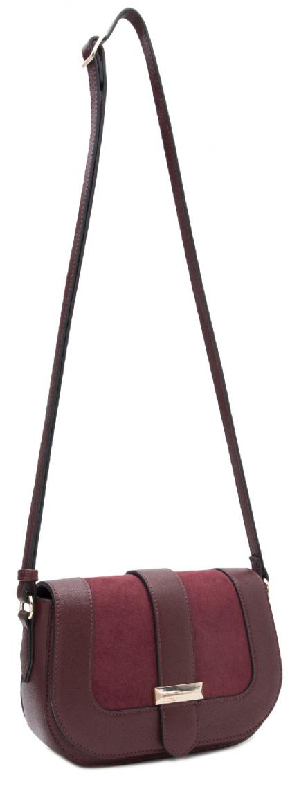 L.Credi Überschlagtasche Petrina Wine Velour nachhaltig