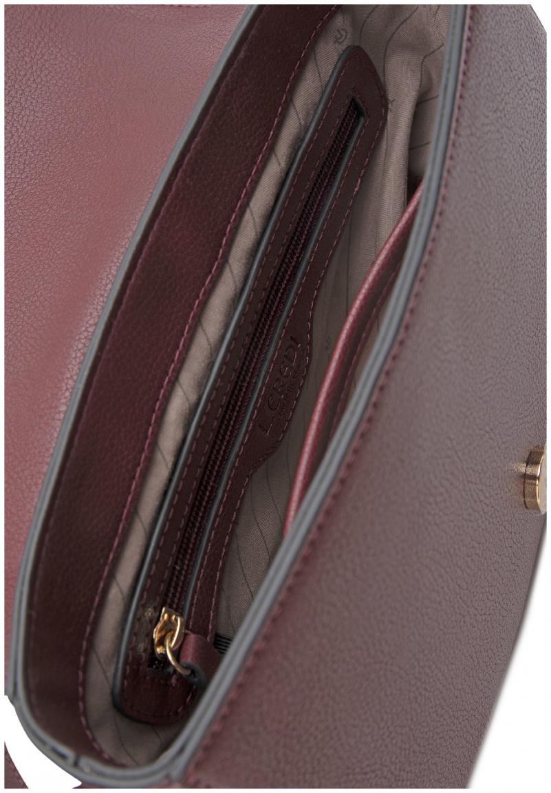L.Credi Überschlagtasche Petrina Wine Velour nachhaltig