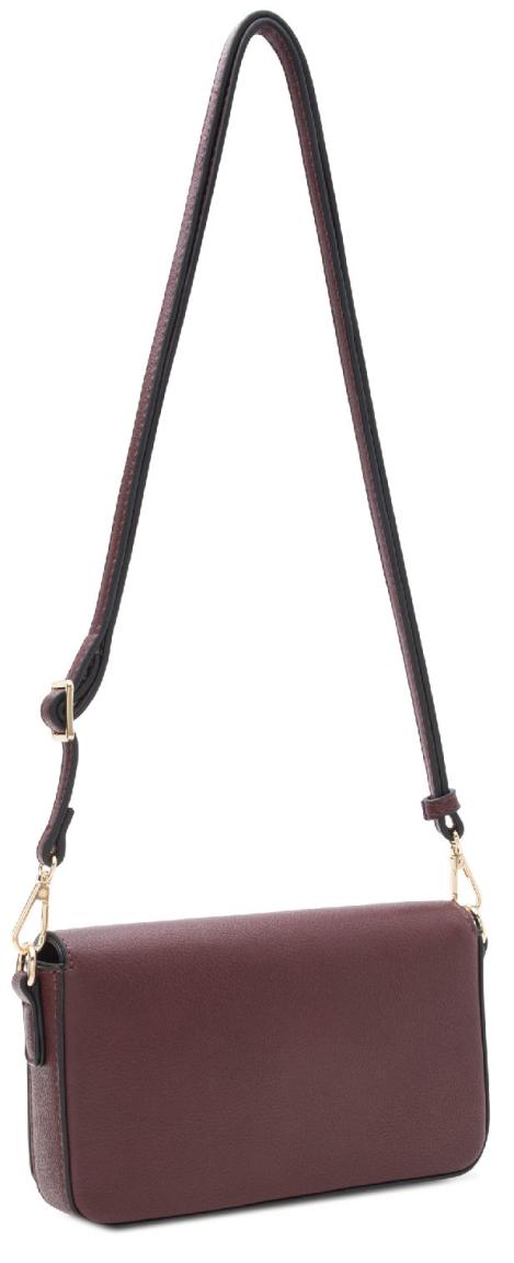 L.Credi Überschlagtasche mit Etui klassisch Jane Wine Dunkelrot