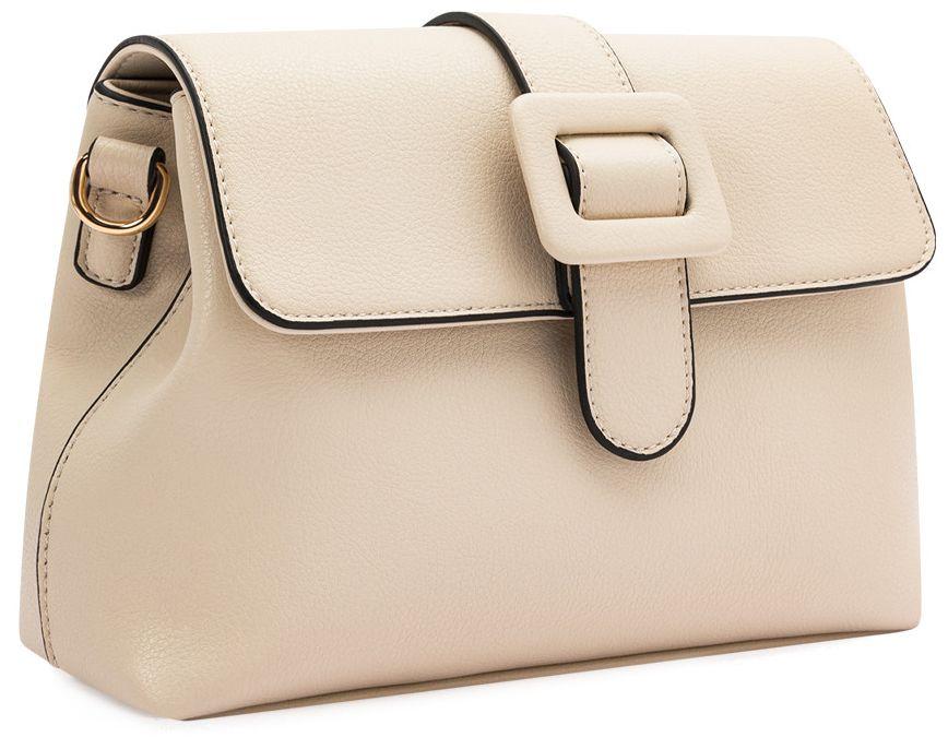 L.Credi Überschlagtasche mit Zierschnalle Onina Creme