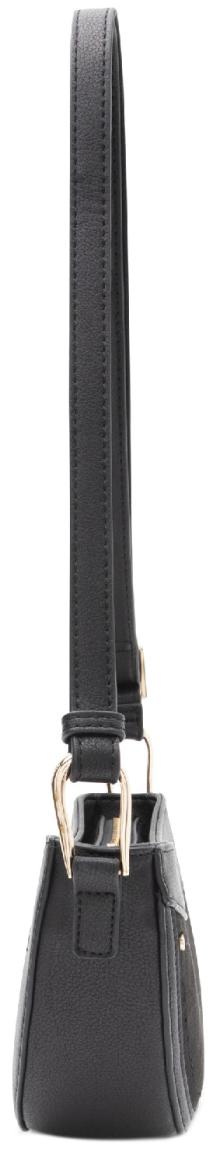 L.Credi Umhängetasche klassisch schwarz vegan Palmira Velours