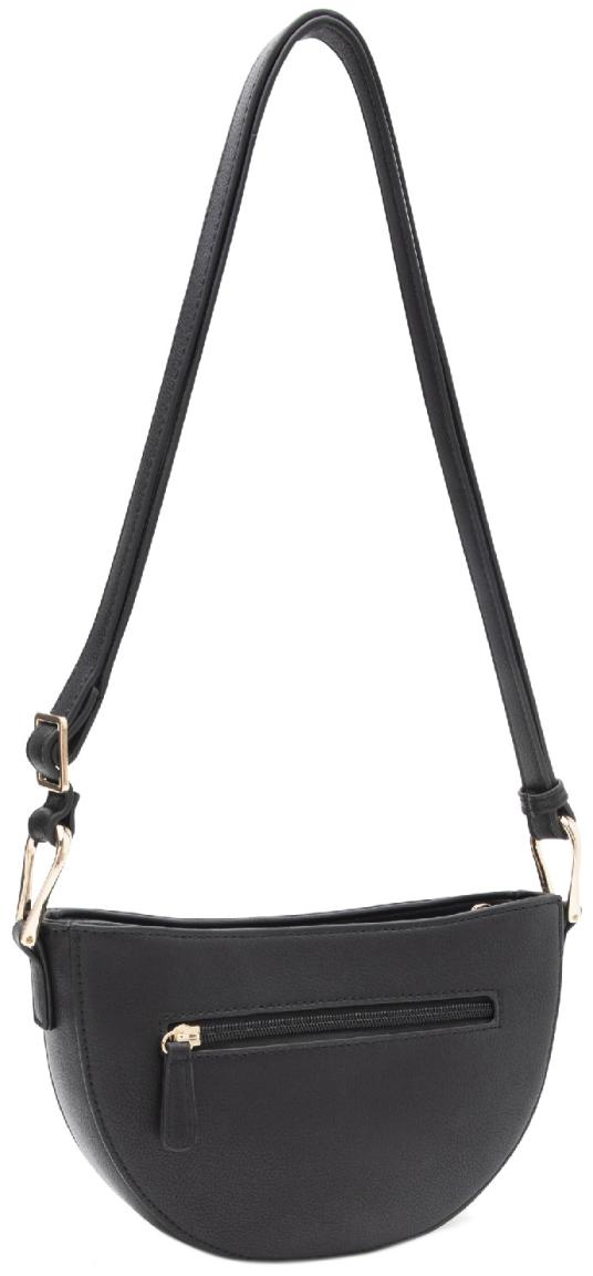 L.Credi Umhängetasche klassisch schwarz vegan Palmira Velours