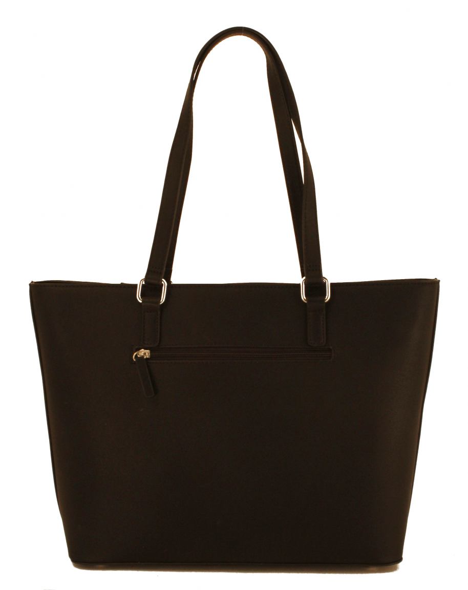 L.Credi Yvette Shoppertasche Synthetik Schwarz Weiß Beige