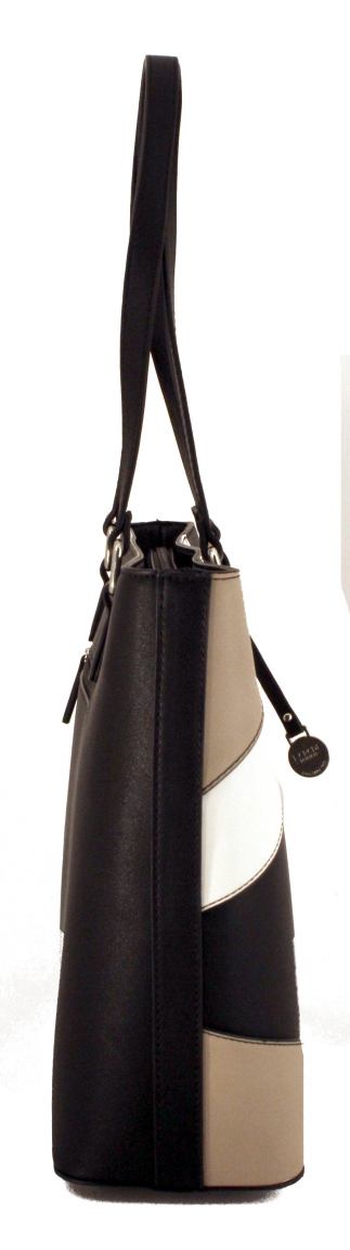 L.Credi Yvette Shoppertasche Synthetik Schwarz Weiß Beige