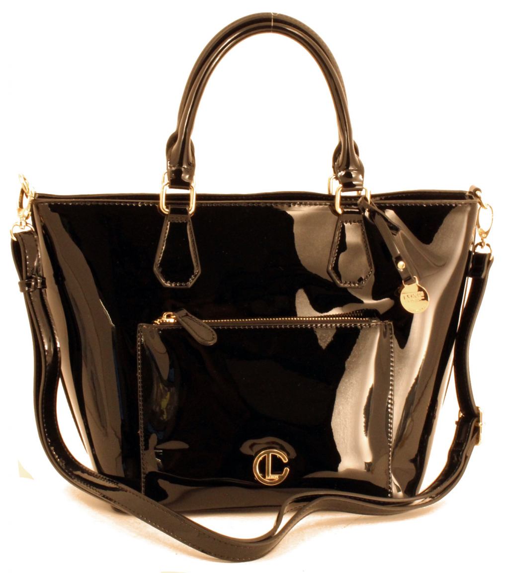 L.Credi Yvonne Lacktasche Henkel Synthetik Rot