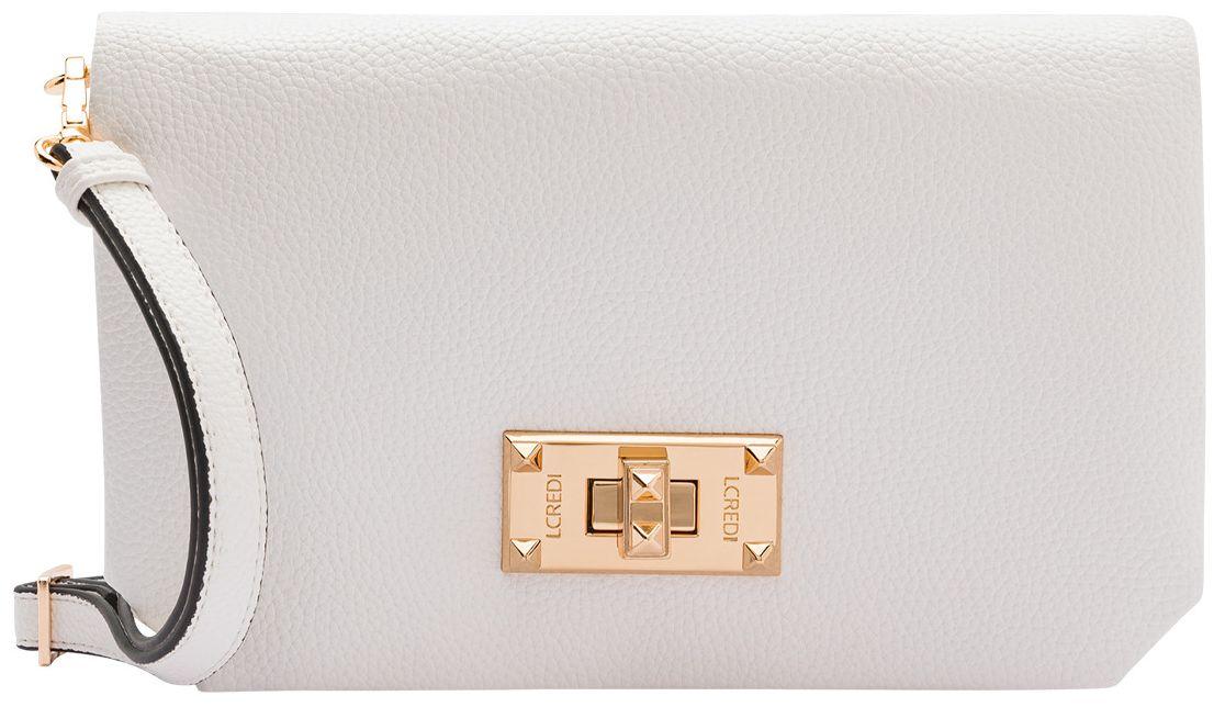 L.Credi extravagante Überschlagtasche Obuna Weiss 