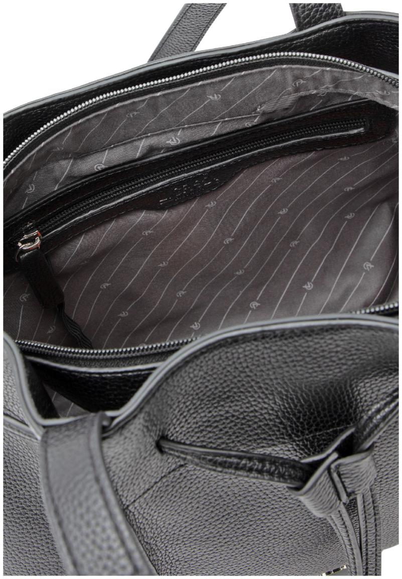 L.Credi klassisch Schwarz vegan Rahmi Henkeltasche