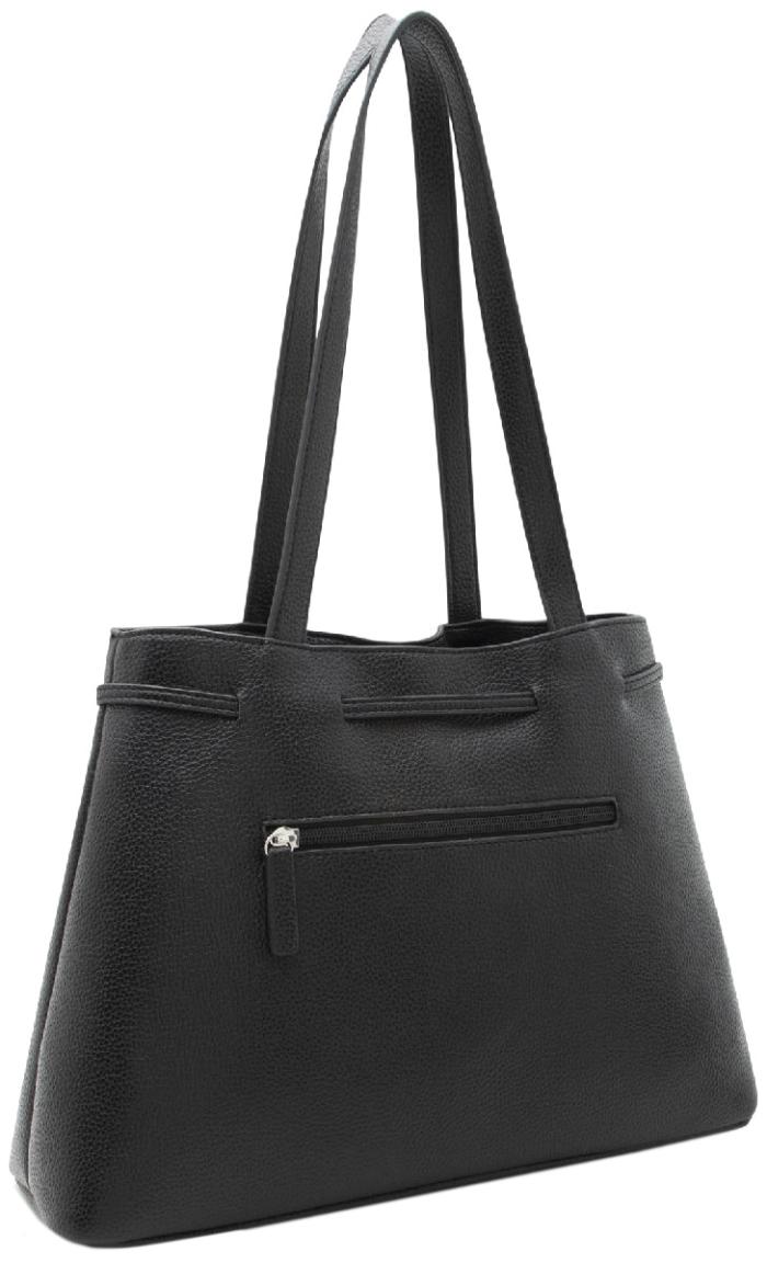 L.Credi klassisch Schwarz vegan Rahmi Henkeltasche