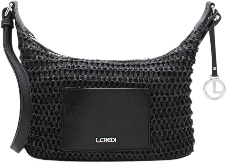 L.Credi kleine Basttasche Ramina schwarz vegan