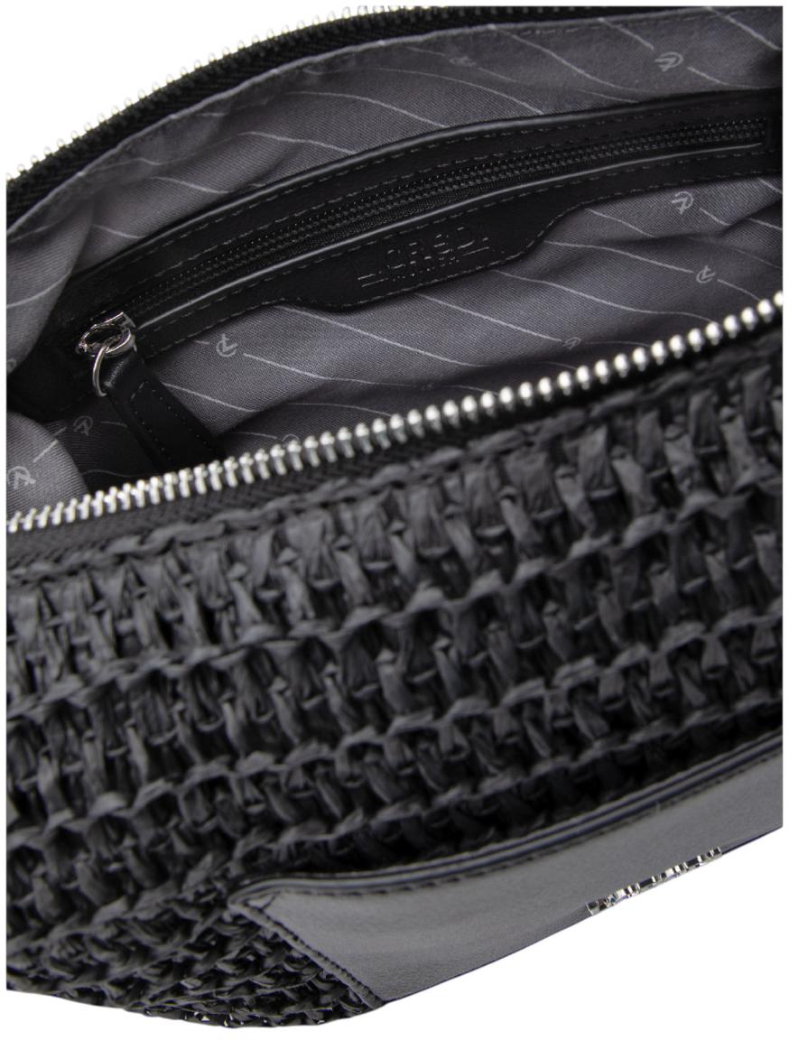 L.Credi kleine Basttasche Ramina schwarz vegan