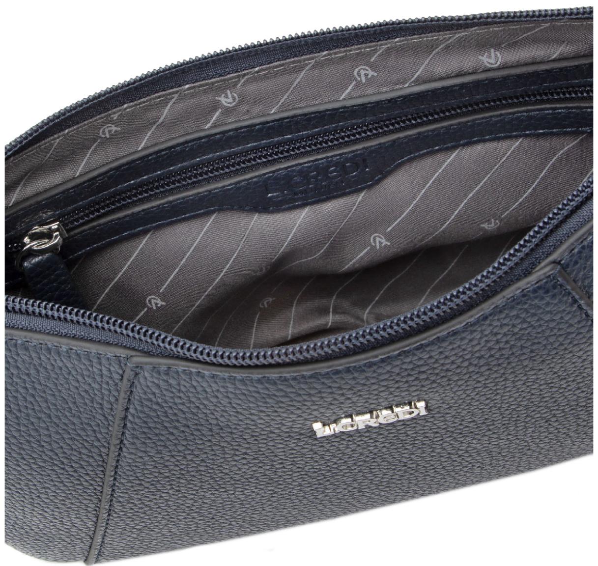 L.Credi kleine Damentasche marine Michaela genarbt