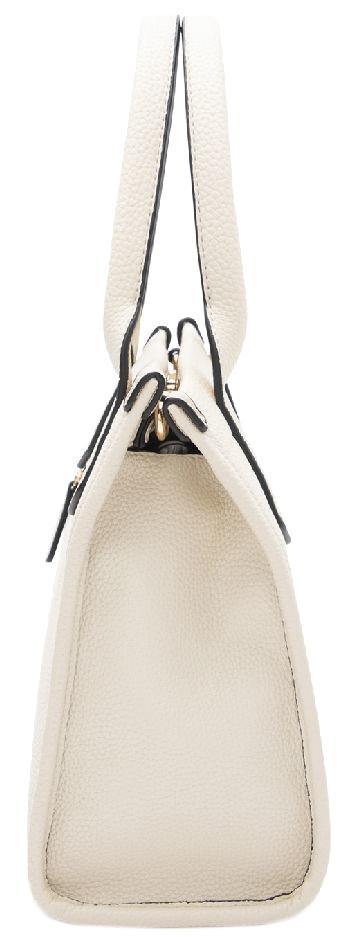 L.Credi kleine Kurzgrifftasche creme Phemia zweigeteilt Narbung