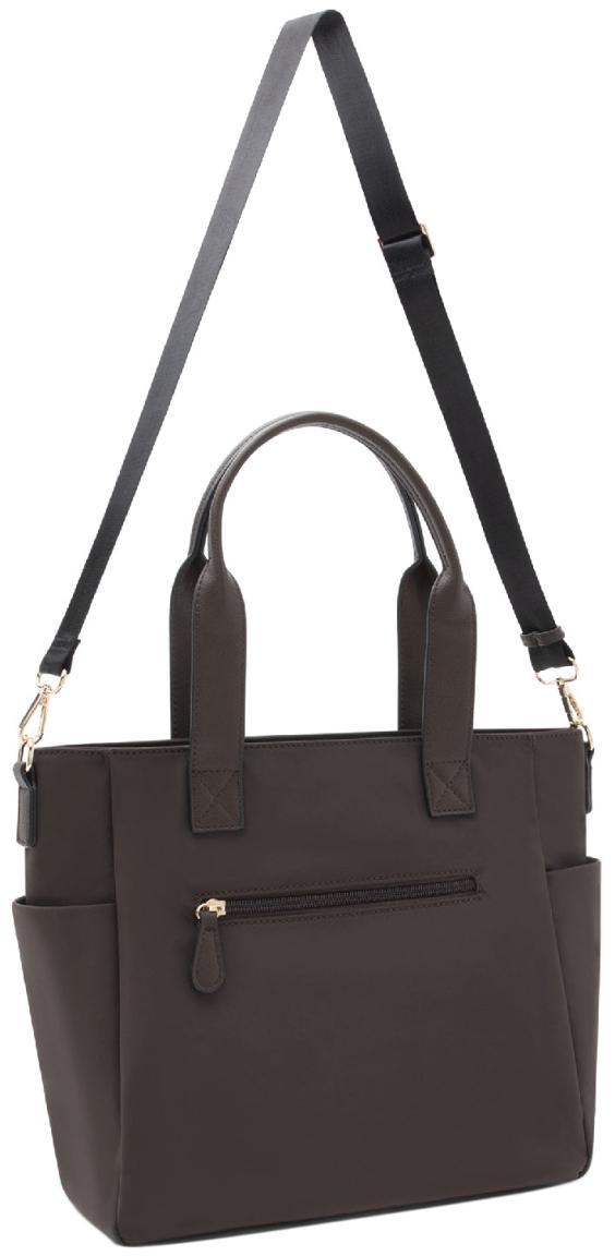 L.Credi kompakte Nylontasche Odeta Chocolate vegan dunkelbraun