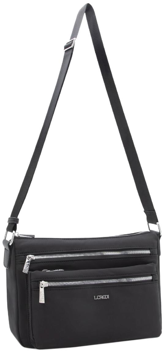 L.Credi praktische Crossover Bag Odeta schwarz Nylon