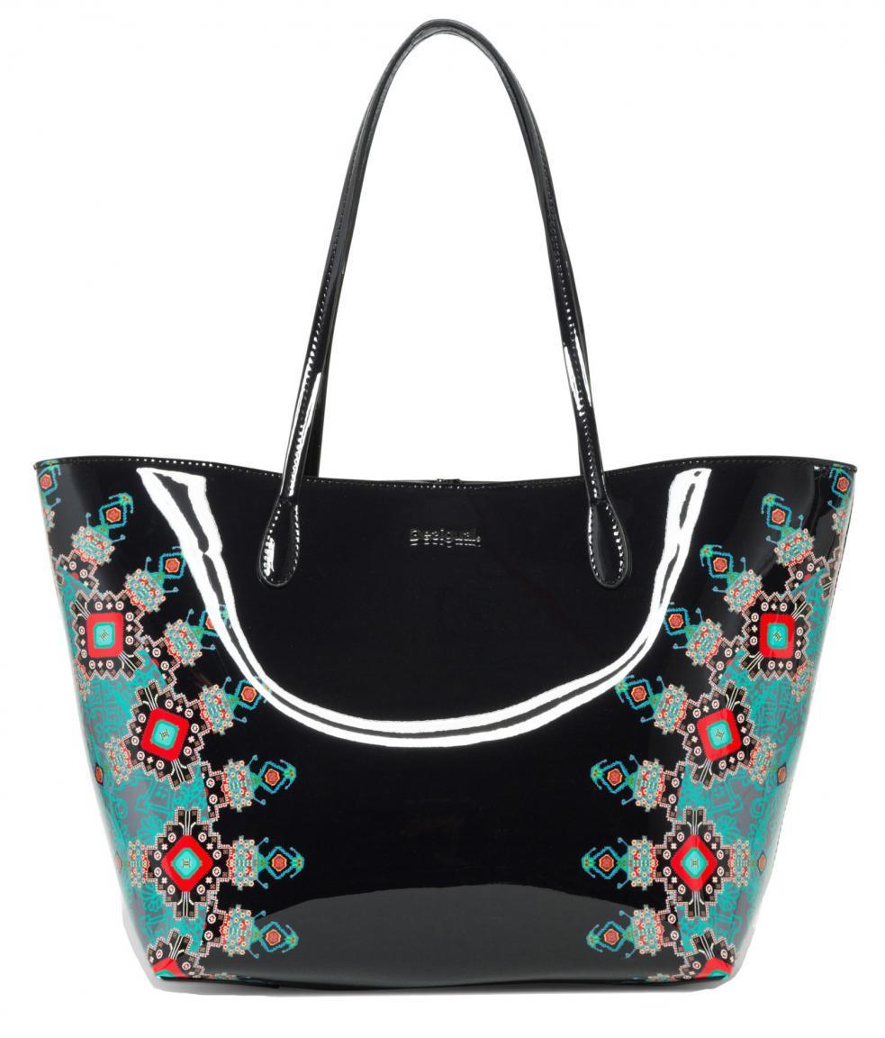Lackshopper Desigual Vinil Galactic Capri Zipper schwarz gemuste