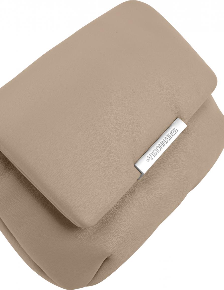 Lammleder Überschlagtasche Les Visionnaire Nila Cappuccino Beige