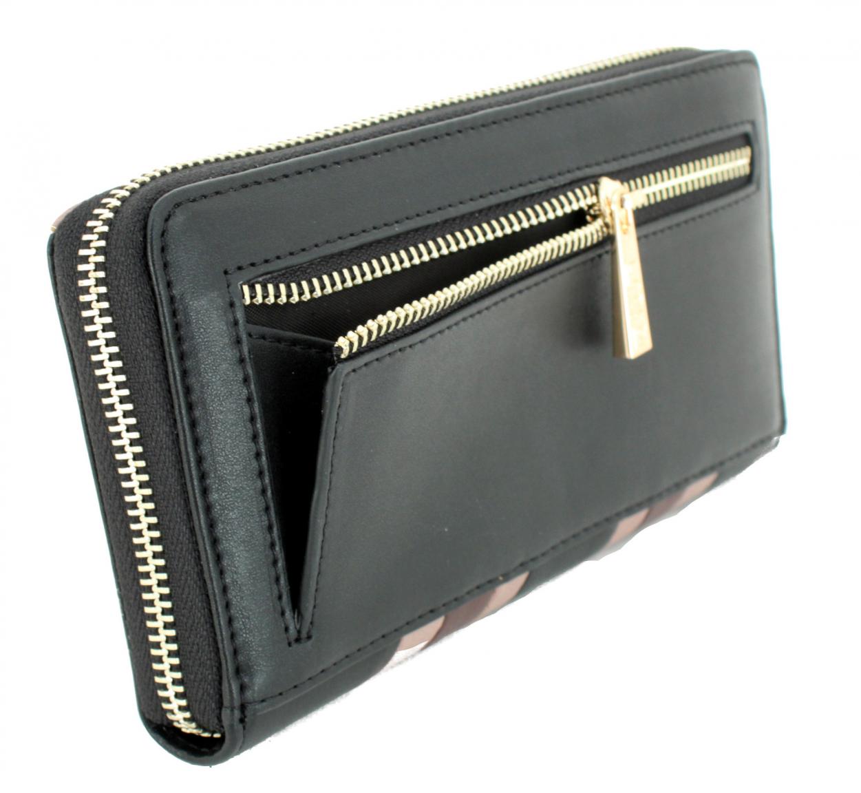 Langbörse L.Credi Briana RFID-Schutz Karomuster Lack bordo