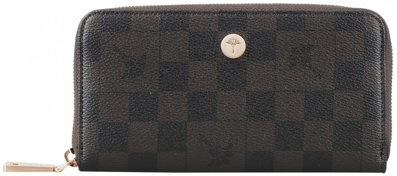 Langbörse Melete schwarz braun kariert Joop Cortina Piazza Seal Brown
