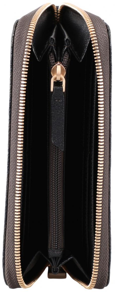 Langbörse Melete schwarz braun kariert Joop Cortina Piazza Seal Brown