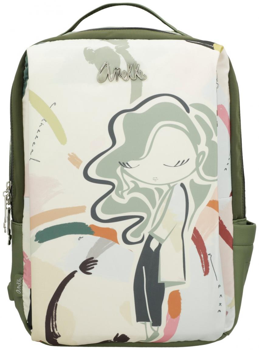 Laptoprucksack USB Anschluss Anekke Alma Original bunt grün 