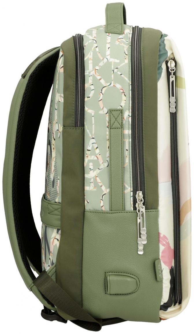 Laptoprucksack USB Anschluss Anekke Alma Original bunt grün 