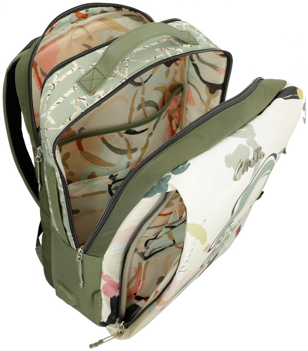 Laptoprucksack USB Anschluss Anekke Alma Original bunt grün 