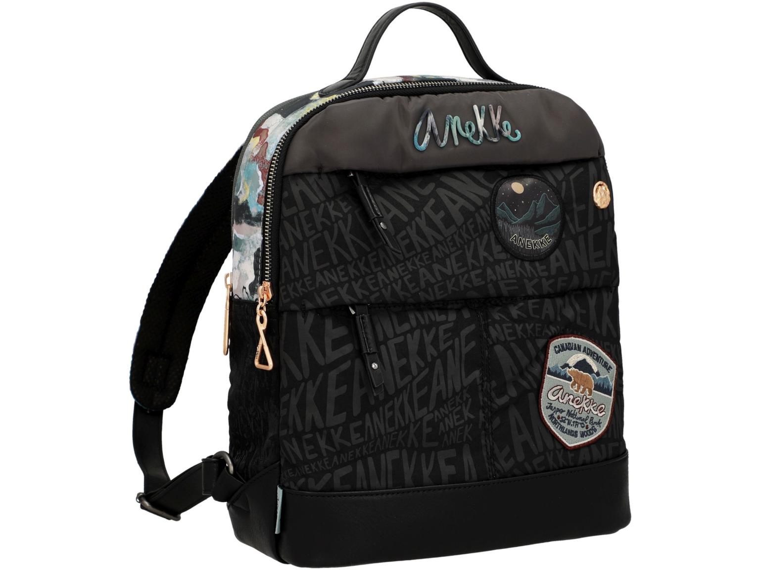 Laptoprucksack mit Logoprint nachhaltig Anekke Nature Woods schwarz grau