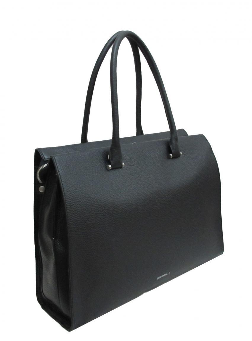 Laptoptasche Damen GiGi Fratelli Black Schultergurt Leder