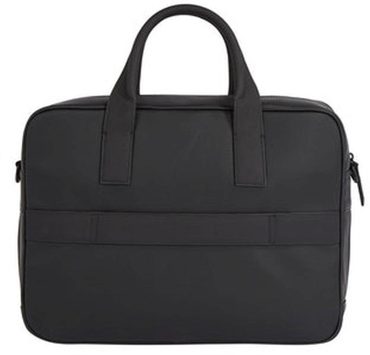 Laptoptasche Tommy Hilfger Stripe Computer Bag PU Black schwarz Lederimitat