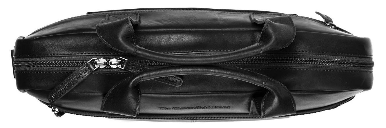 Laptoptasche schwarz The Chesterfield Brand Calvi Waxed Pull Up