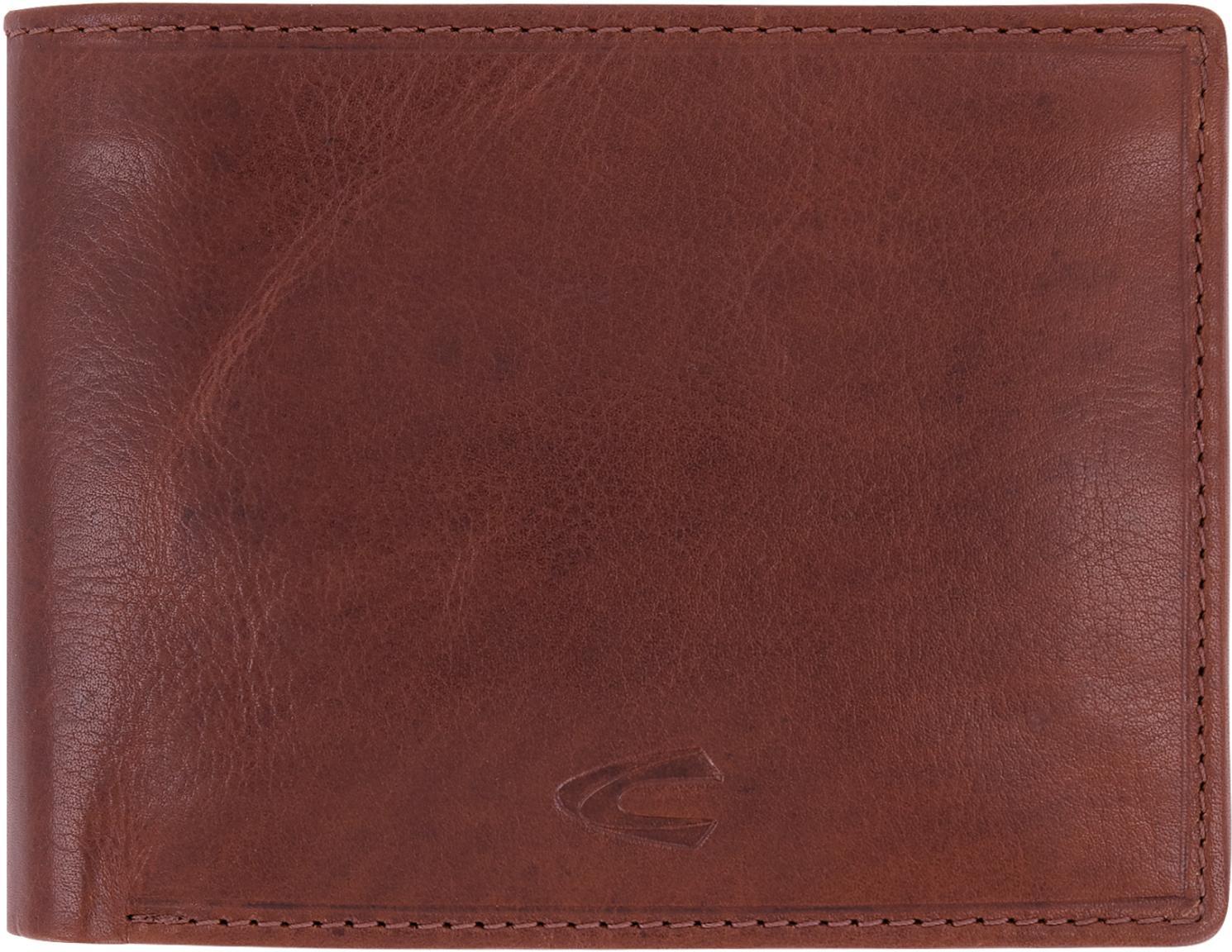 Leather Wallet Men camel active Como Cognacbraun RFID Querformat