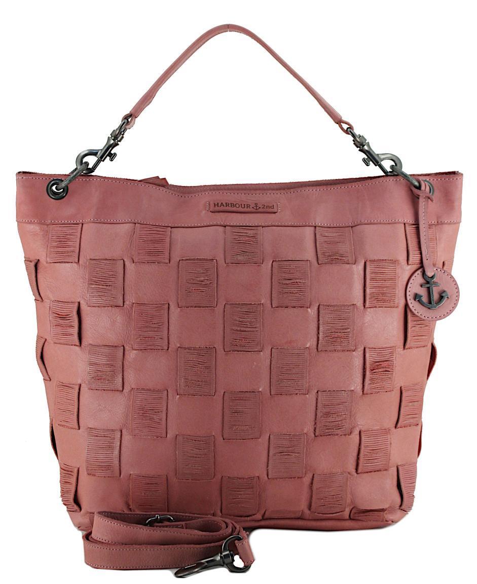 Leder Beuteltasche Harbour2nd New Lines Valdis Flamingo Rosa