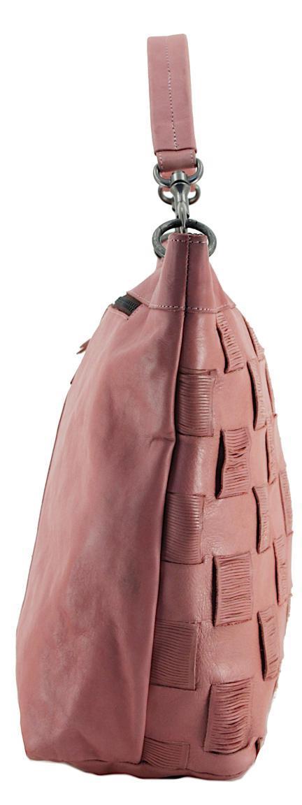 Leder Beuteltasche Harbour2nd New Lines Valdis Flamingo Rosa