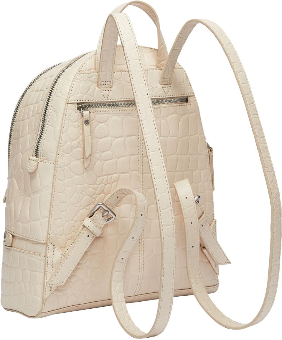 Leder Daypack mit Reptiloptik Liebeskind Almond Milk Beige 