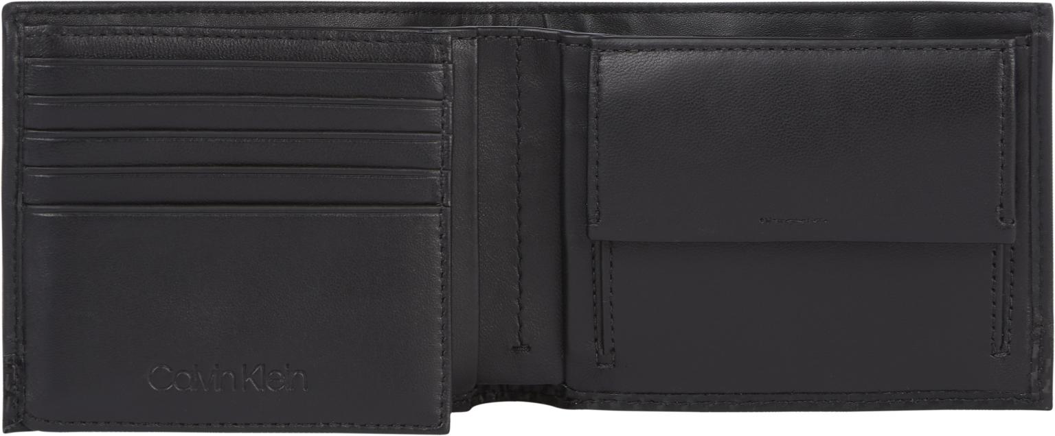 Leder Geldbörse Herren Calvin Klein Trifold Coin Carbonoptik RFID