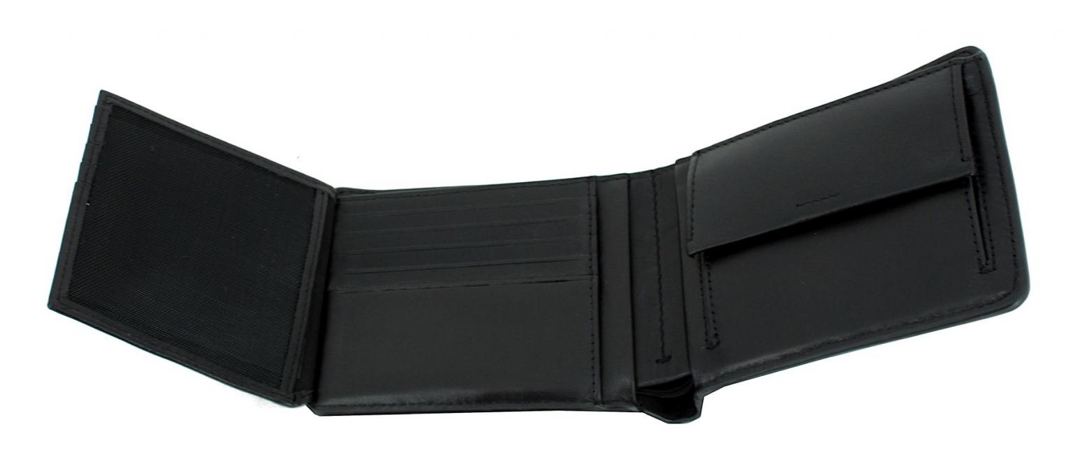 Leder Geldbörse Herren Calvin Klein Trifold Coin Carbonoptik RFID