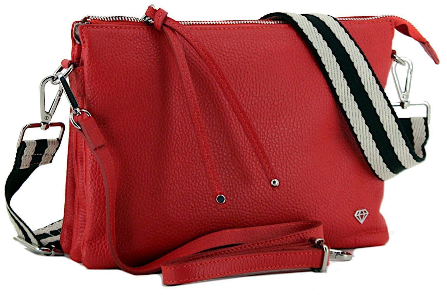 Leder Pochette Caleidos Red schlankes Design Wechselriemen