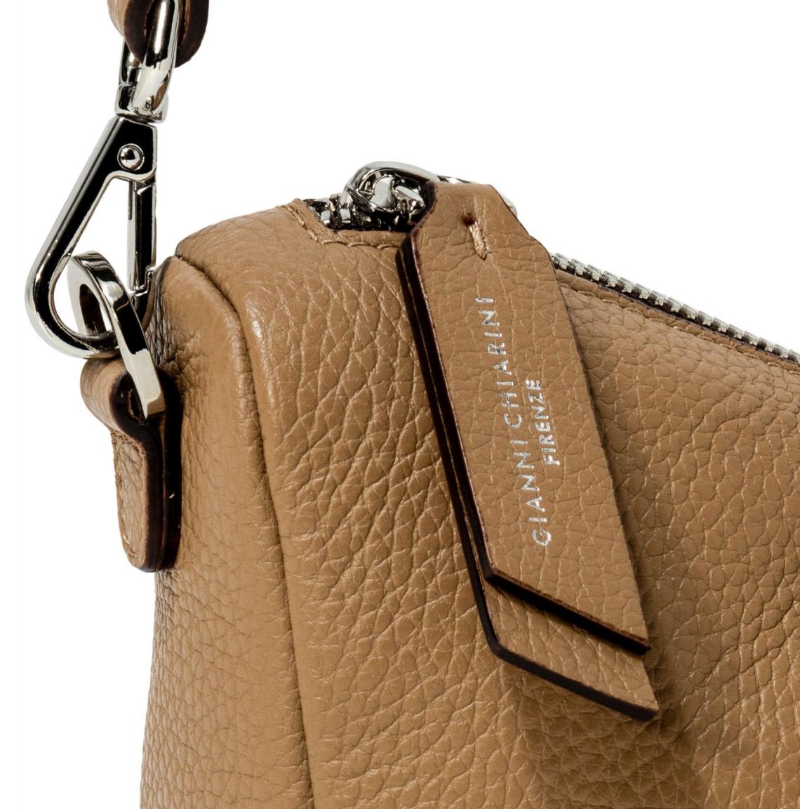 Leder Umhängetasche Gianni Chiarini Primula new Nero Schwarz genarbt