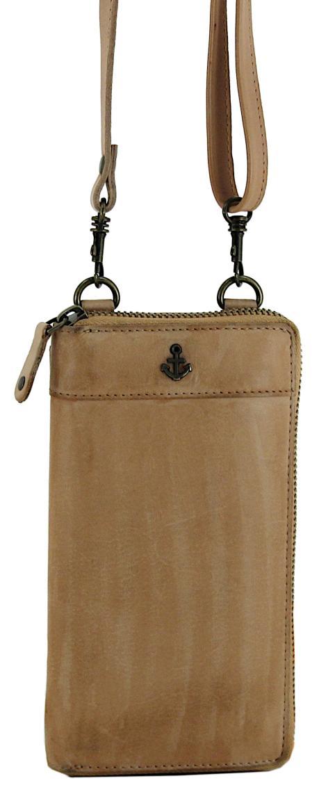 Lederbörse Crossover Harbour2nd Lina Cut Outs Anker Caramel Handytasche