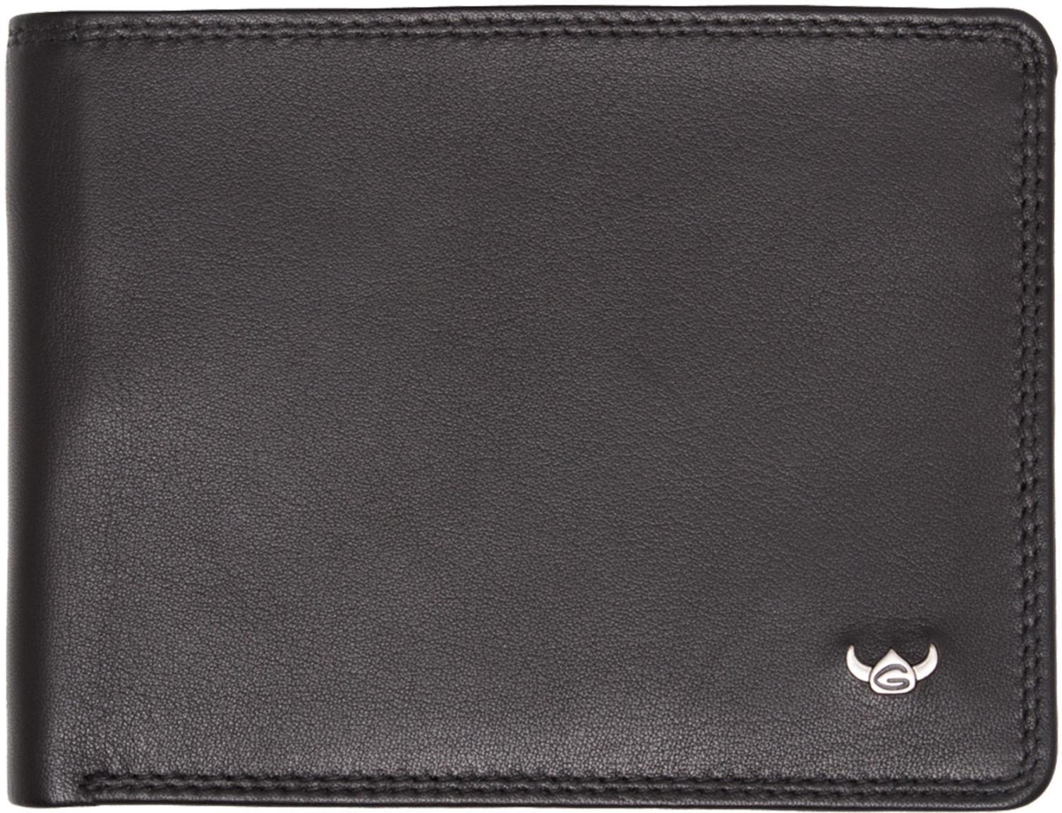 Lederbörse mit Flap Golden Head Polo Scheintasche Nappa Black Datensafe