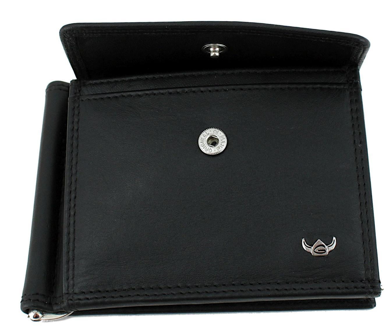 Lederbörse mit Geldspange Golden Head Polo Black Rind Nappa Safe