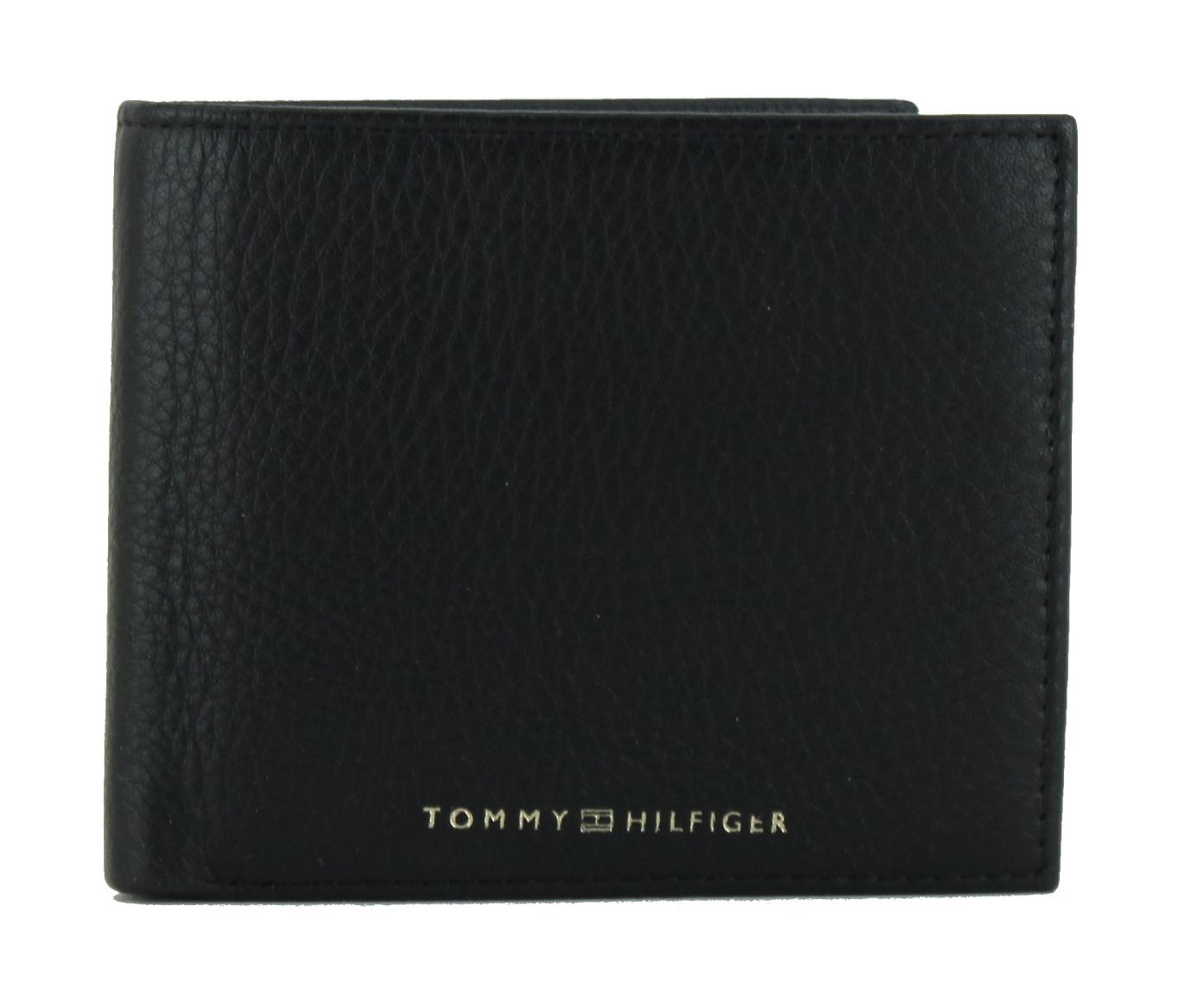Ledergeldbeutel schwarz Tommy Hilfiger CC Flap and Coin TH Premium