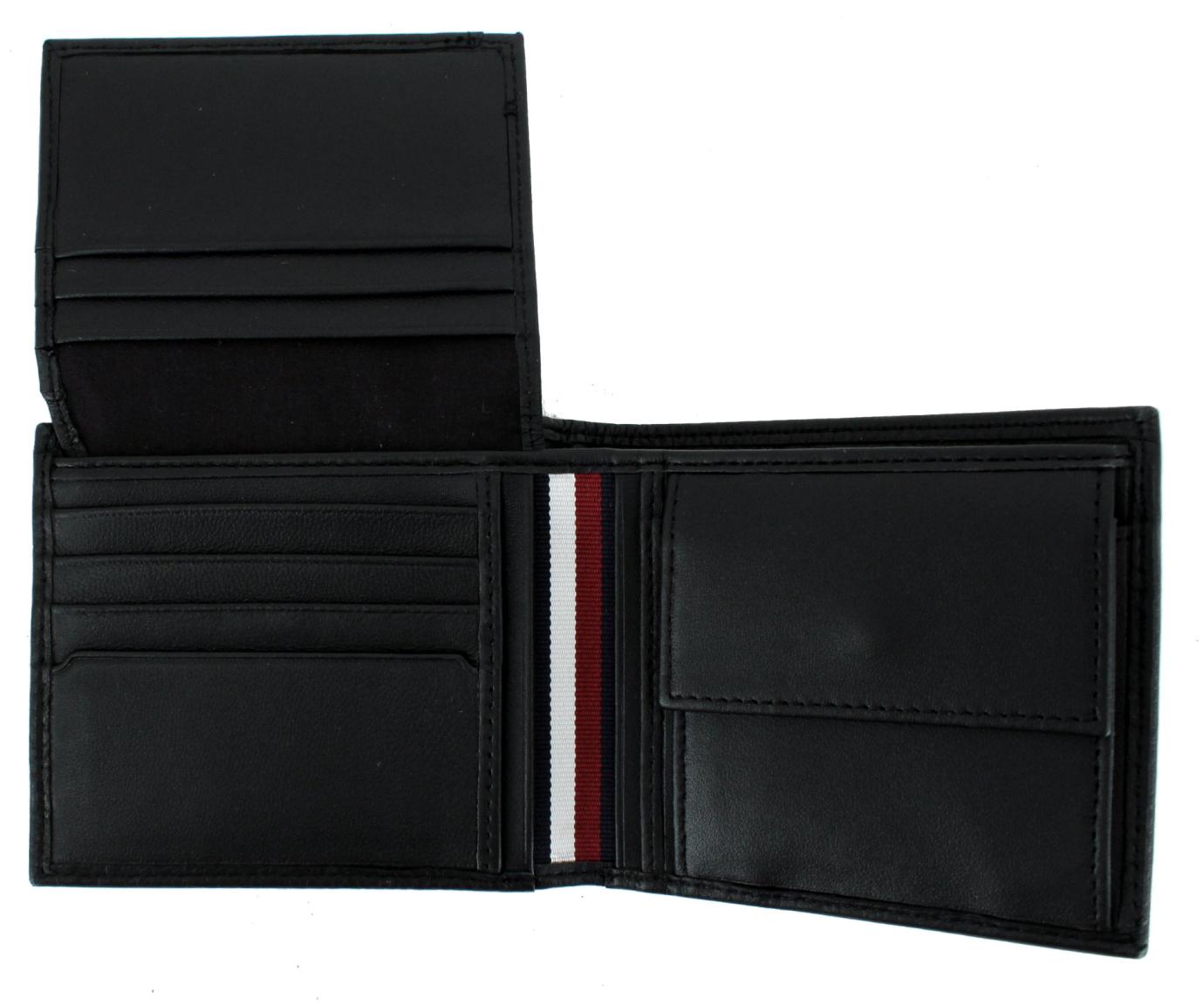 Ledergeldbeutel schwarz Tommy Hilfiger CC Flap and Coin TH Premium