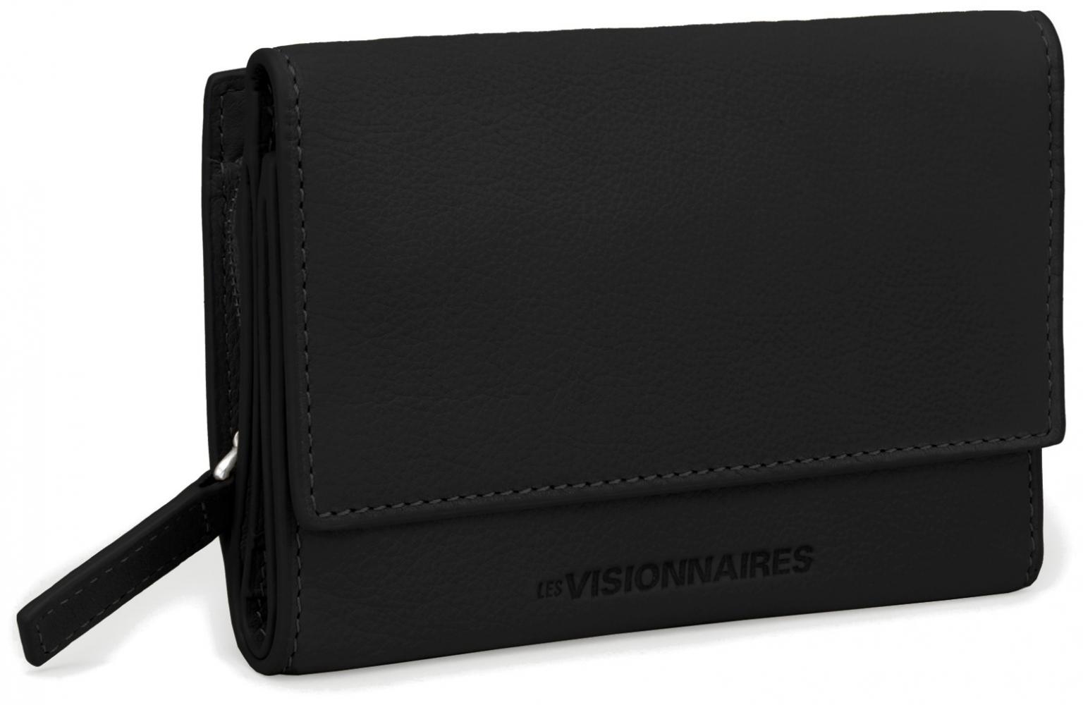 Ledergeldtasche Les Vvisionnaires Lisa Soft Grainy Black